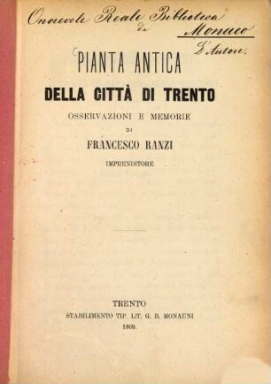 Pianta antica della città di Trento