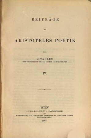 Beiträge zu Aristoteles' Poetik. 4