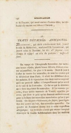 27. Traits Detaches. Anecdotes