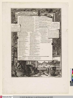 Catalogo delle Opere date finora alla luce da Gio. Battista Piranesi