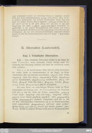 Kap. I. Vokalische Alternation.