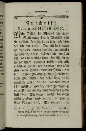 Zuschrift dem unendlichen Gute.
