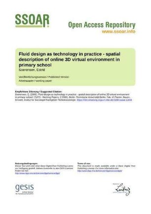Fluid design as technology in practice - spatial description of online 3D virtual environment in primary school