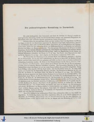 Die paläontologische Sammlung in Darmstadt.