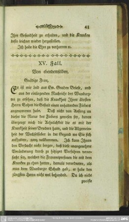 XV. Fall. Von ebendemselben