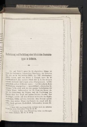 Nachahmung und Fortbildung eines böhmischen Bracteaten-typus in Schlesien