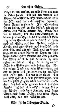 Ein schön Morgen-Gebätt.