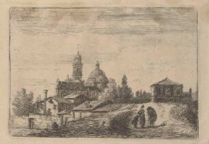 Italienische Idealveduten, IV: Ein Paduanisches Motiv mit Stadttor und Kuppelkirche