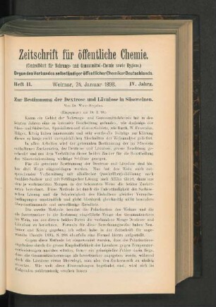 Heft II. Weimar, 24. Januar 1898.