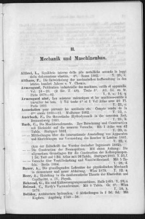 III. Mechanik und Maschinenbau