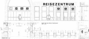 Stuttgart Hbf: Empfangsgebäude Reisezentrum Wandabwicklungen v.d. Gr.Schalterhalle