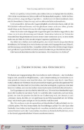 5. Überwindung der Geschichte