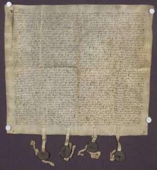 Burkart von Neuenstein verleiht Henselin Arnolt als Vorträger und Hans Cappelern, Henselin Hartung und Henselin Drachen Zinsgüter in Ödsbach als Erblehen auf Wiederlösung.
