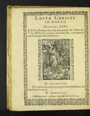 Lucta Christi In Horto.