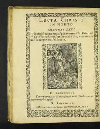 Lucta Christi In Horto.