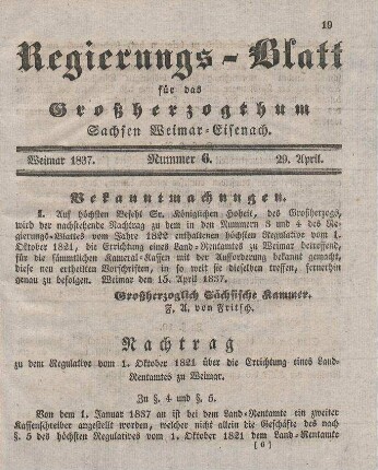 Nr. 6 : 29. April 1837