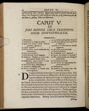 Caput V. Iure Minoris Circa Praescriptionem Conventionalem