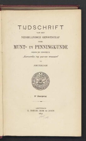 5.1897: Tijdschrift van het Koninklijk Nederlandsch Genootschap voor Munt- en Penningkunde
