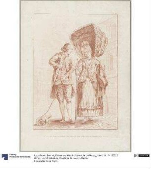 Dame und Herr in Ensemble und Anzug