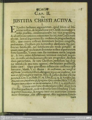 Cap. II. De Justitia Christia Activa
