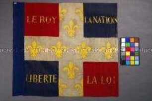 Fahne Linien-Infanterie-Regiment, Frankreich, mit der Inschrift "LA NATION / LE ROY / LA LOI / LIBERTÉ"