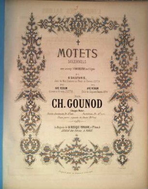 O salutaris : solo de mez. soprano ou ténor et choeurs s. s. t. b.