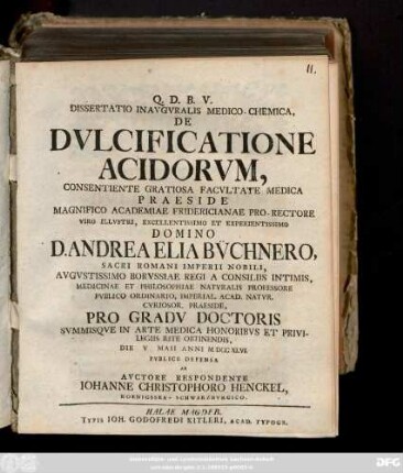Dissertatio Inavgvralis Medico-Chemica De Dvlcificatione Acidorvm