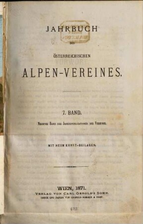 Jahrbuch des österreichischen Alpen-Vereines. 7. 1871