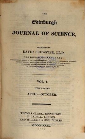 The Edinburgh journal of science. 1. 1829