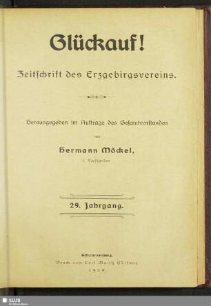 29.1909: Glückauf : Zeitschrift des Erzgebirgsvereins