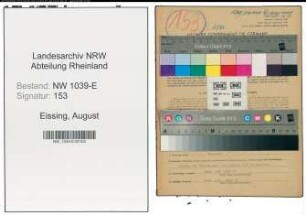 Entnazifizierung August Eissing , geb. 15.09.1897 ()