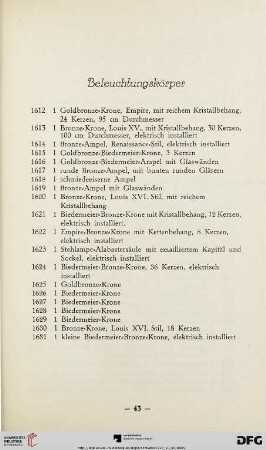 Beleuchtungskörper (Nr. 1612-1631)