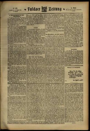 Dritte Ausgabe vom Samstag, den 17. August 1912.