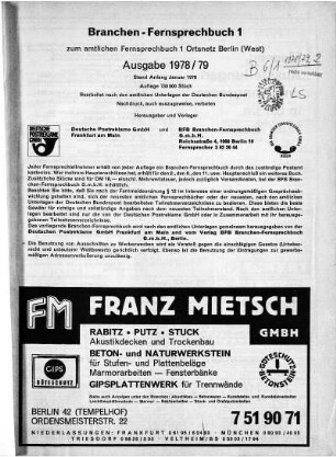 1978/1979: Amtliches Fernsprechbuch