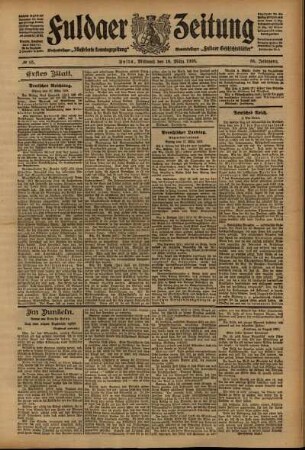 Erste Ausgabe vom Mittwoch, den 18. März 1908.
