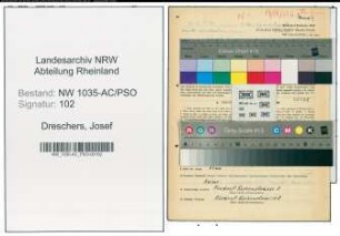 Entnazifizierung Josef Dreschers , geb. 07.05.1888 (Laborant)