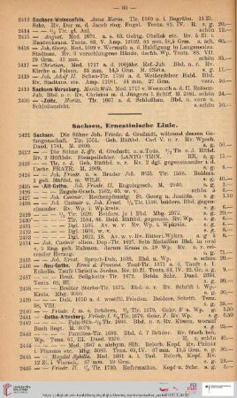 Sachsen, Ernestinische Linie (Nr. 2421 - 3051)