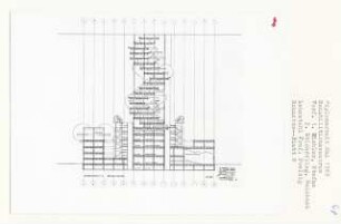 Rehabilitationszentrum, Berlin-Charlottenburg (Diplomarbeit bei Peter Poelzig): Rehabilitation, Schemaschnitt 1:200