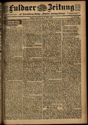 Zweite Ausgabe vom Samstag, den 15. April 1899.