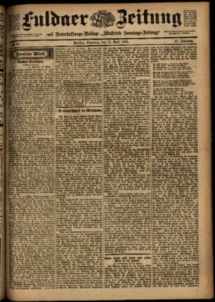 Zweite Ausgabe vom Samstag, den 15. April 1899.