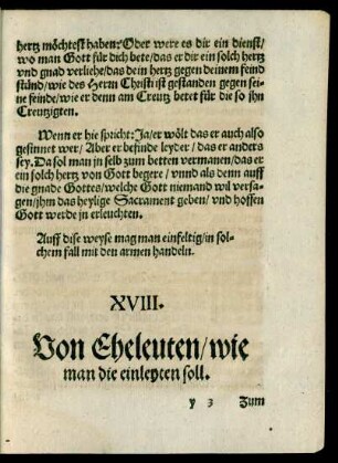 XVIII. Von Eheleuten/ wie man die einleyten soll.