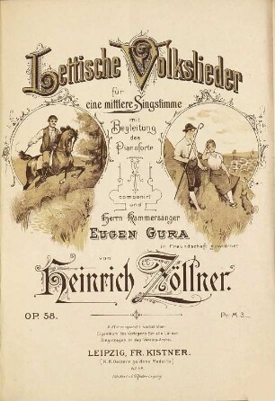 Lettische Volkslieder : für eine mittlere Singstimme mit Begleitung des Pianoforte ; op. 58