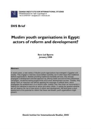 Muslim youth organisations in Egypt : actors of reform and development?