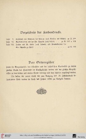 Verzeichnis der Farbendrucke