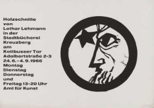 Ausstellungsplakat "Holzschnitte" des Künstlers Lothar Lehmann, 1966