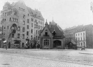 Strieder, Wilhelm. Polizeistation und Erheberhäuschen am Mendelssohnplatz