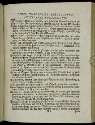 Libri Theologici Theologorvm Avgvstanae Confessionis.