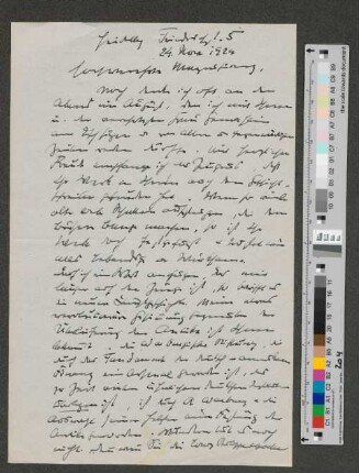 Brief an Werner von Melle