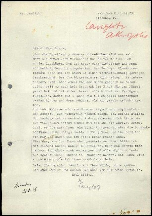 E. Langlotz an W. Wrede