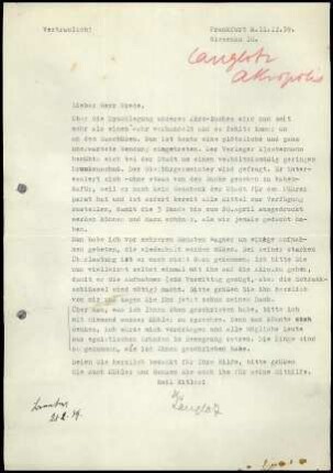 E. Langlotz an W. Wrede